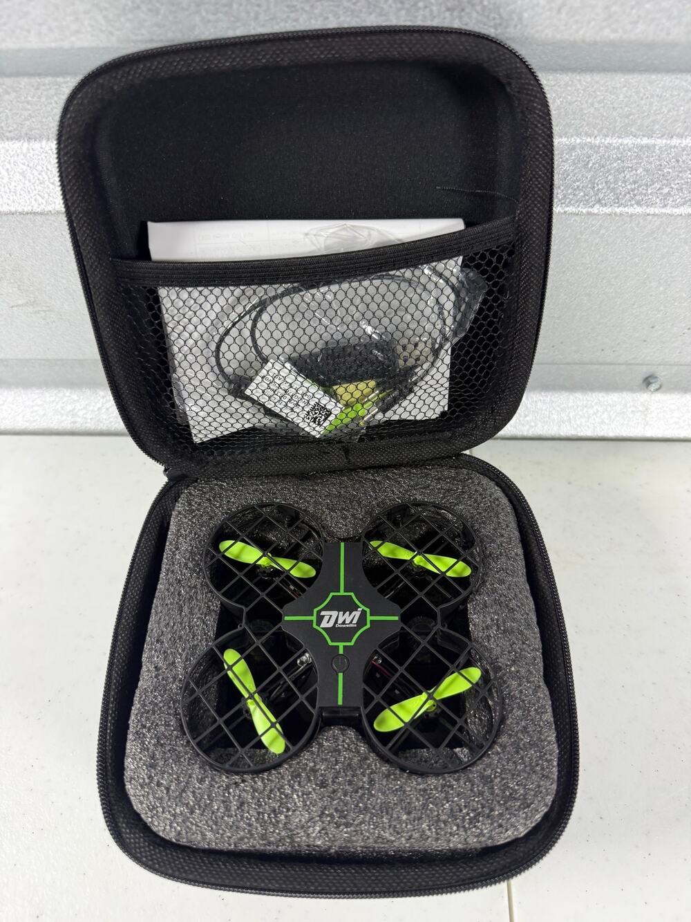 Dwi Dowellin D2 Mini Drone RC Quadcopter Remote Case Open Box
